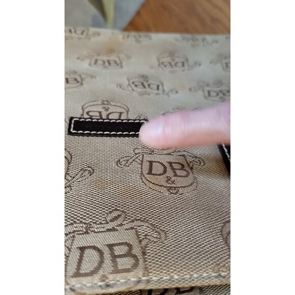 Dooney & Bourke Women's Large Tote Bag Monogram Tan Brown Vintage - Picture 7 of 16